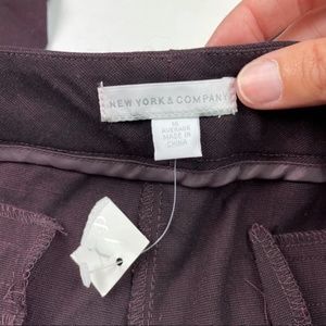 New York & Company Maroon Purple Straight Leg Pants Women Size 16 New